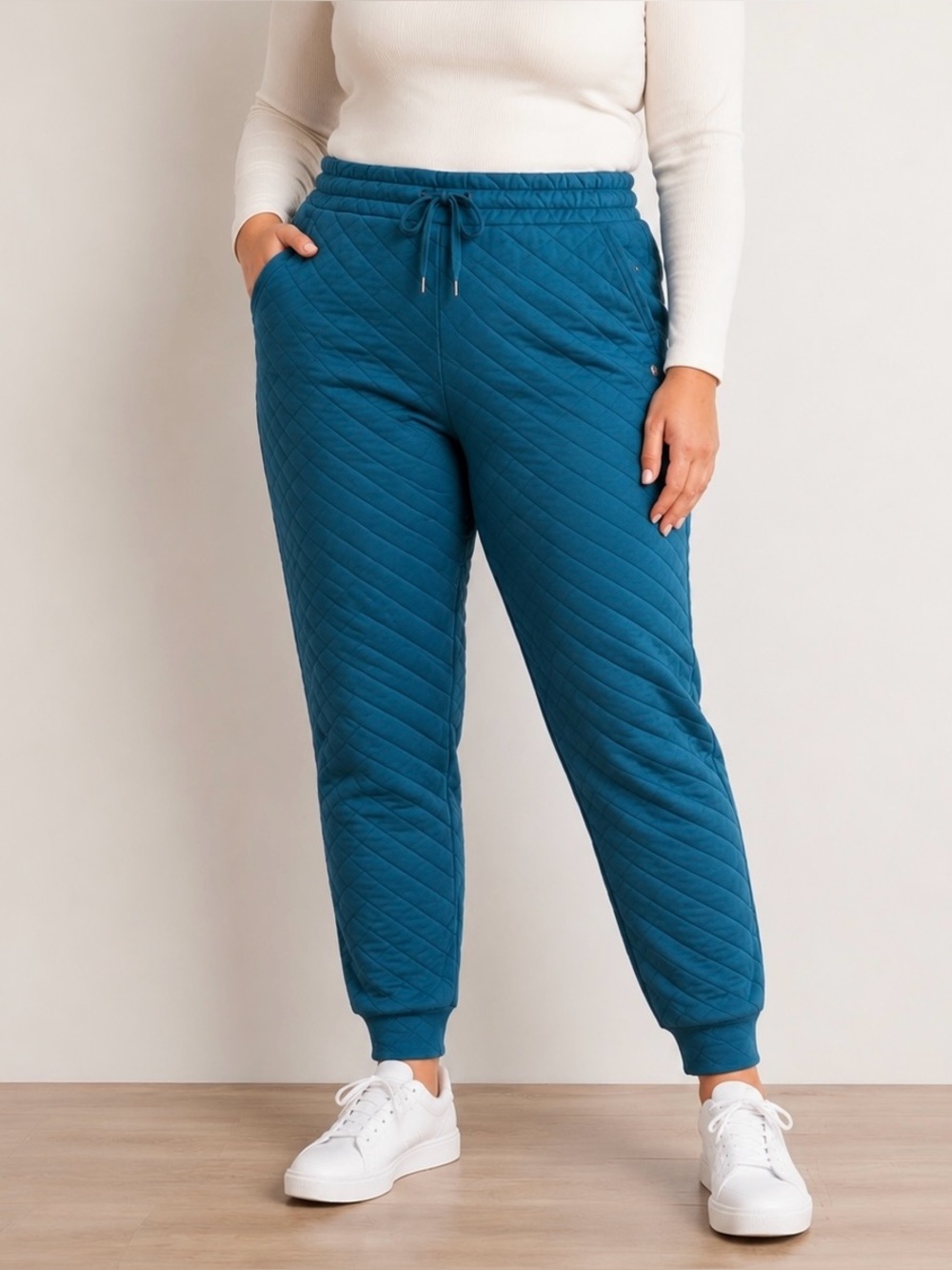 Women’s Teal Quilted Women’s Jogger Pants in 2X